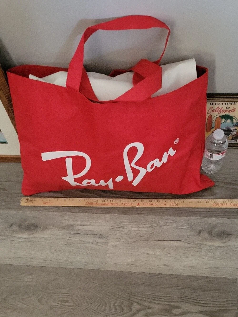 Ray-Ban Red Nylon Canvas Limited Edition Promo Tote